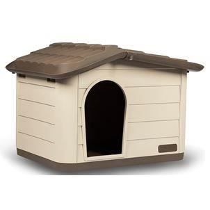 KERBL - Caseta para gatos de exterior - 60 cm de largo x 51 cm de ancho x 41 cm de alto - Moca y marrón - Plástico
