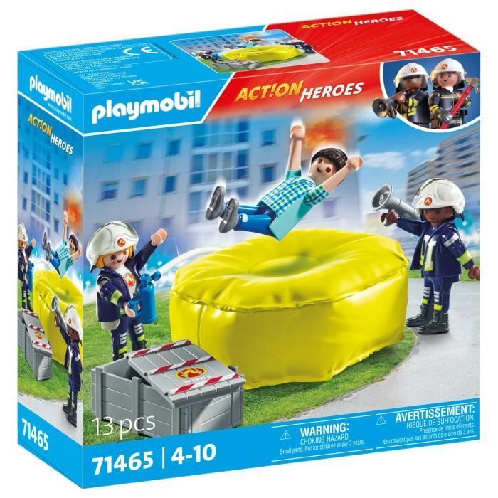 PLAYMOBIL 71465 Brandweermannen met reddingskussen - Actiehelden - Brandweer - Leeftijd 4+
