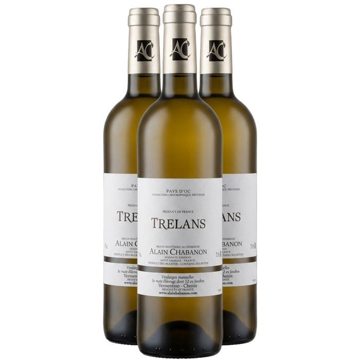 Domaine Alain Chabanon  Trélans 2020 - Pays d'Oc - Vin Blanc du Languedoc - Roussillon (3x75cl) BIO