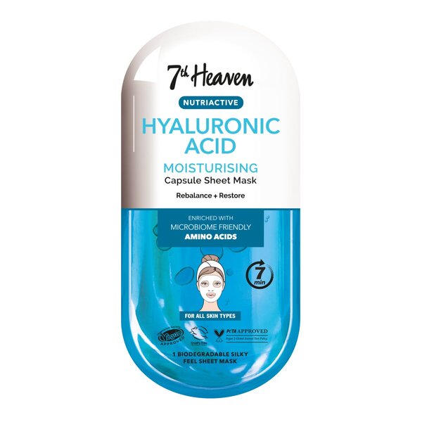 7th Heaven Nutriactive Hyaluronsäure Feuchtigkeitsspendende Tuchmaske<br>19 g
