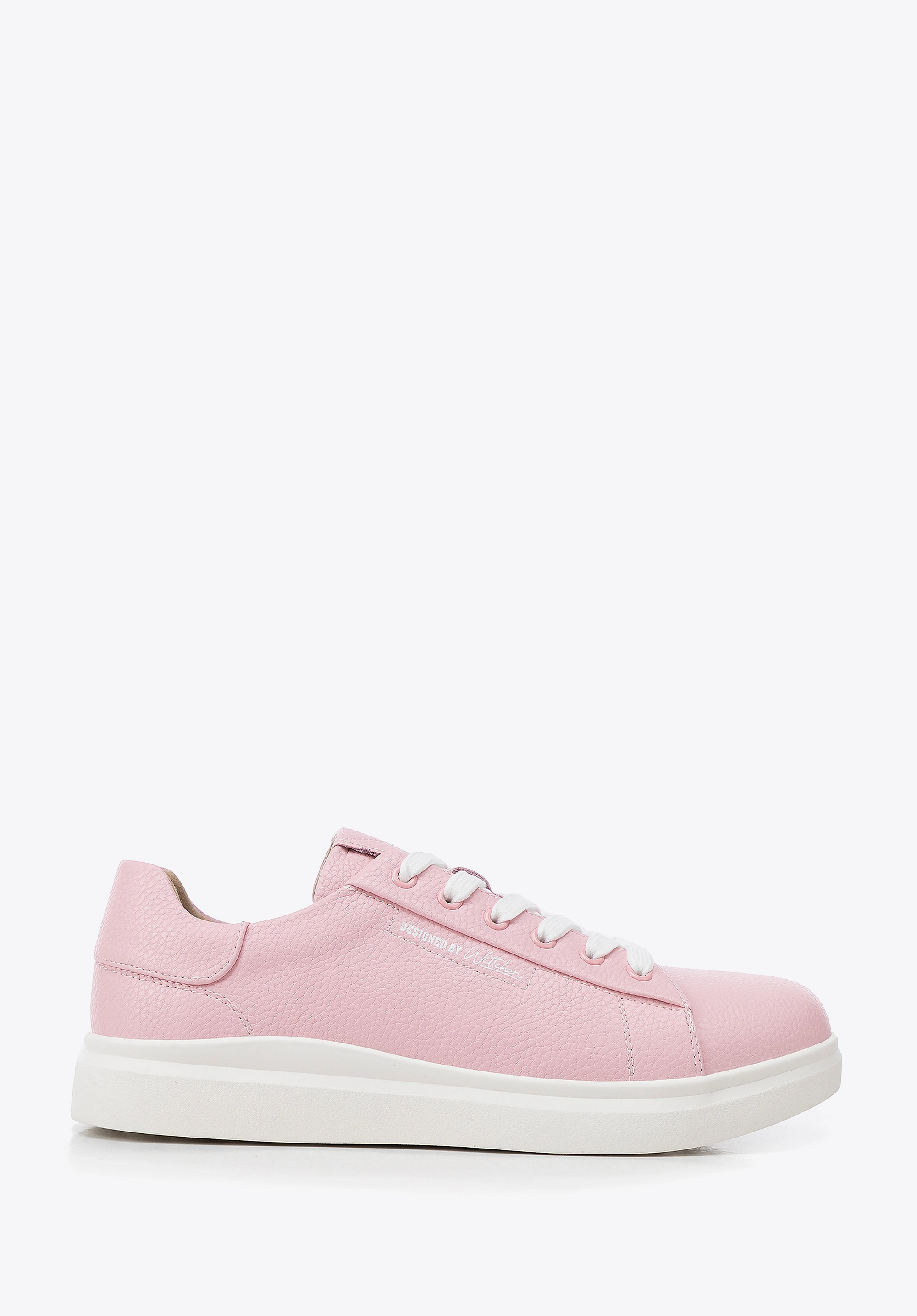 Damskie klasyczne sneakersy na platformie różowe