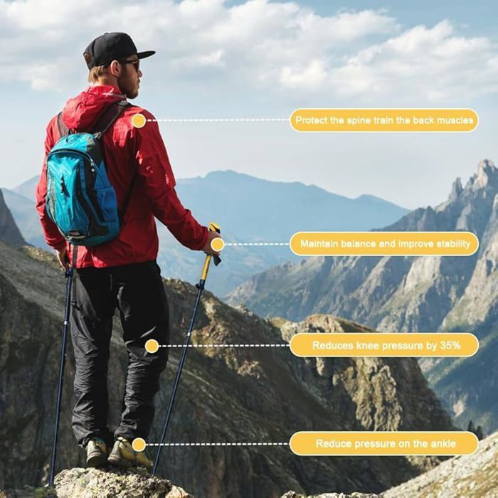 Bastones de senderismo telescópicos plegables | Bastones de marcha nórdica para hombre y mujer | Bastones de trekking ultraligeros