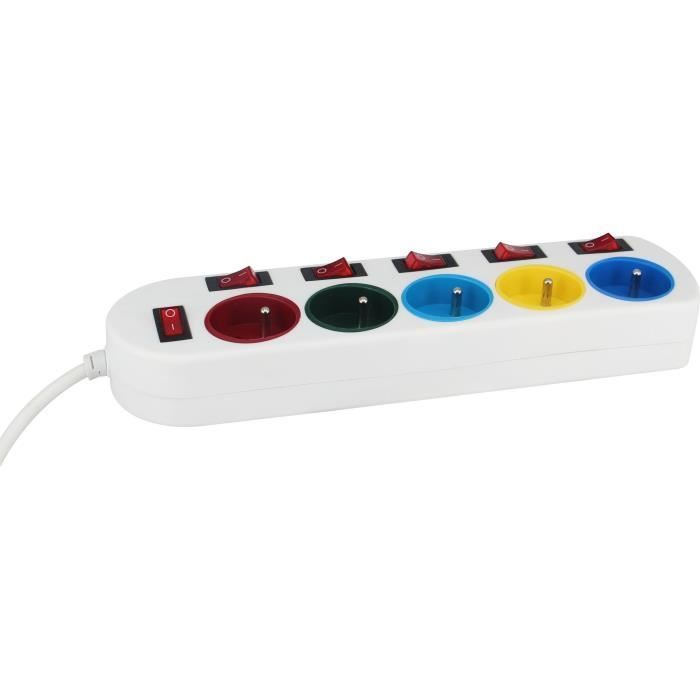 Regleta - GAO - 5 tomas - Con interruptores, 16A, 230V