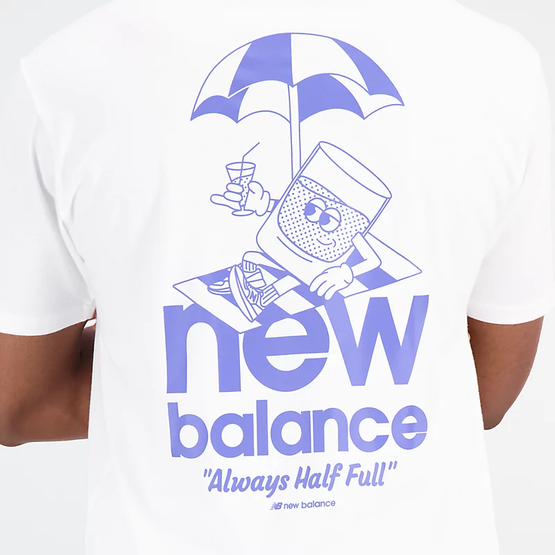 Męska koszulka z bawełny Camiseta Essentials Always Half Full – BIAŁA WIELOKROTNA
