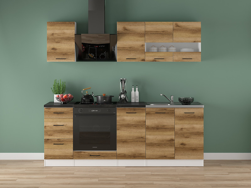 Komplet kuchenny Junona Line 220 cm dąb delano jasny