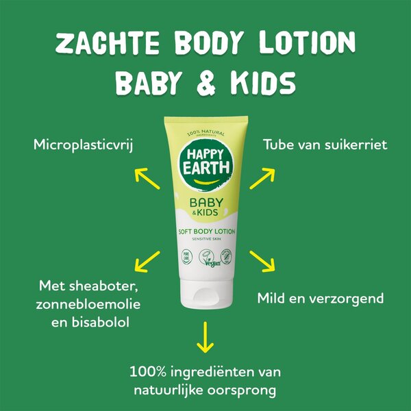 Happy Earth Baby & Kids 100 % naturlig myk bodylotion 200 ml