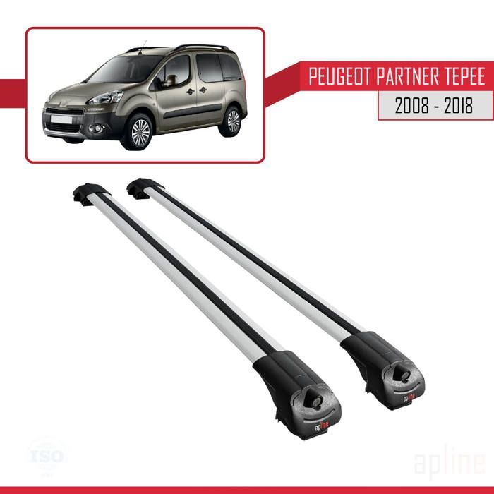 Compatibel met Peugeot Partner 2 Tepee 2008-2018 ACE-1 dakdragers/bagagedrager, grijs aluminium, 2 stangen