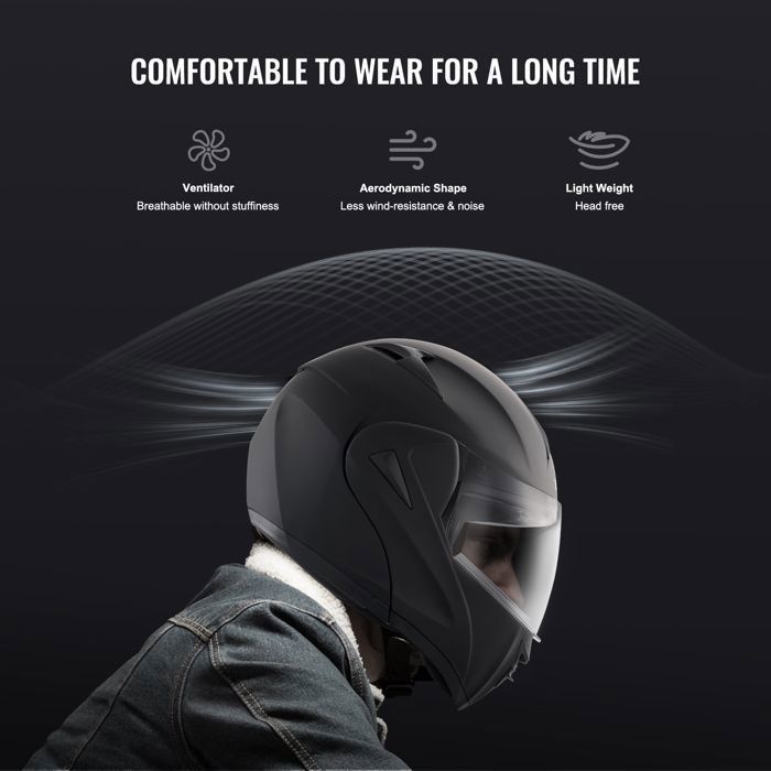 Casco de moto VEVOR - Lente intercambiable - para jóvenes y adultos, M
