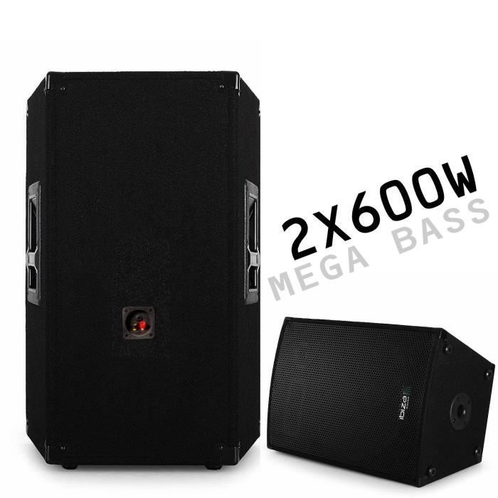 Total Ibiza Sound 1680W PA System Package: 2 x 3-way speakers (2 x 600W) - 2 x 240W ventilated amplifier - Cables included - Ideal for function rooms, bars, and clubs