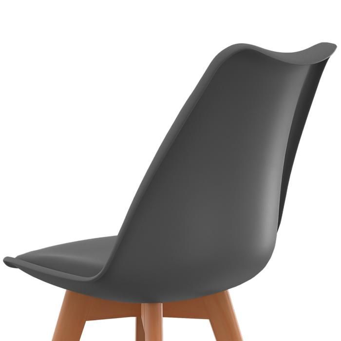 IDMARKET Lot de 6 chaises de salle à manger SARA scandinaves blanc, gris clair, bleu canard x2, gris foncé x2