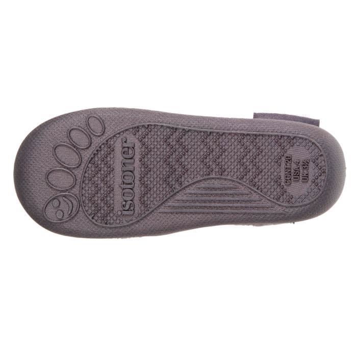 Isotoner Chaussons semelle antidérapante gris bébé fille