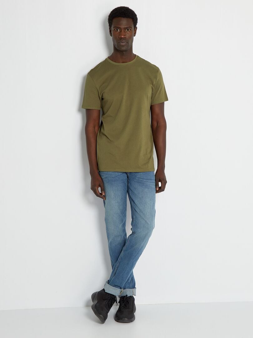 Calça jeans slim stretch tamanho L34 - cor pedra usada