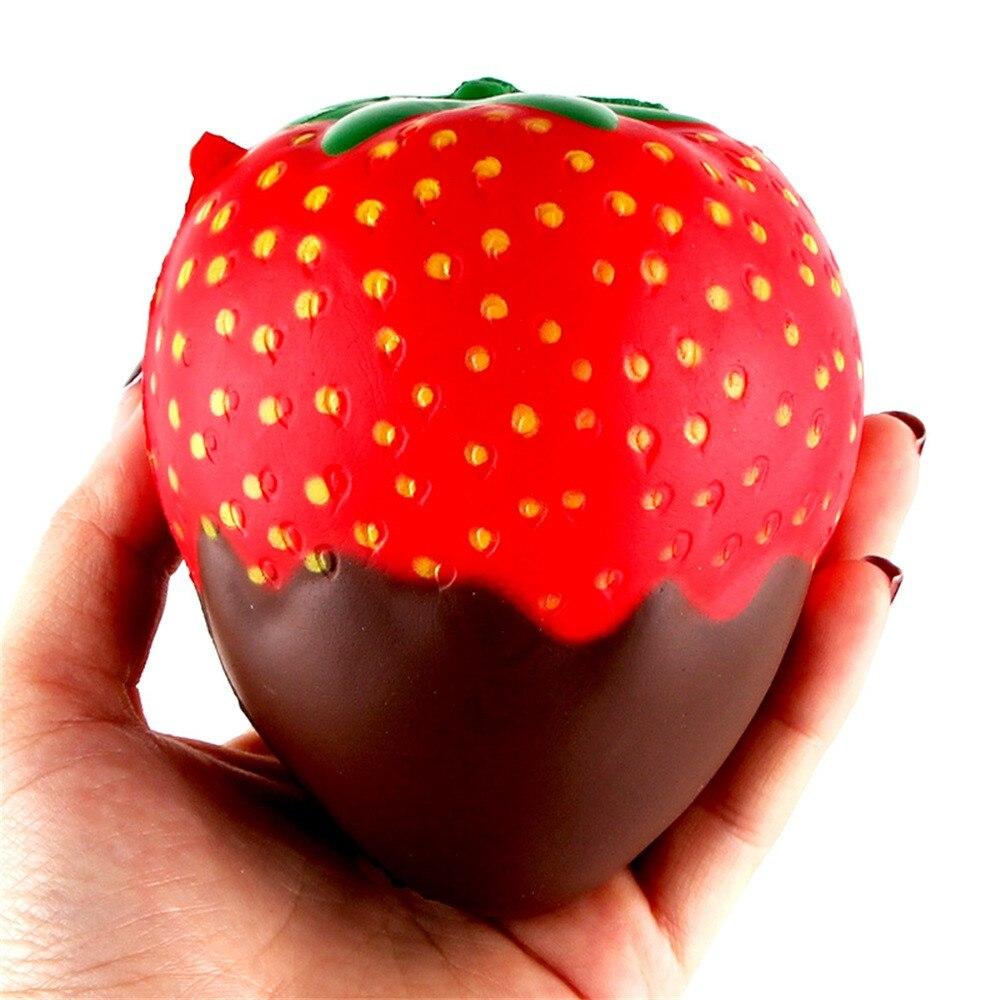 Brinquedo de apertar gigante com aroma de morango, 11,5 cm, coleção Jumbo, morango e pêssego, macio e fofo, novidade de 2020.