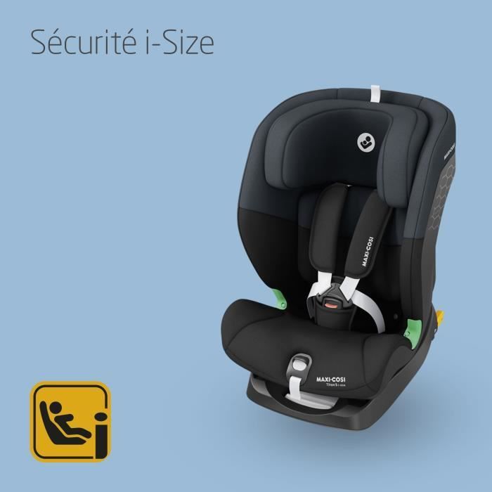 MAXI COSI Titan S i-Size, ISOFIX-Autositz, 15 Monate bis 12 Jahre, 76–150 cm, G-CELL-Schutz, 5-Punkt-Sicherheitsgurt, Schwarz