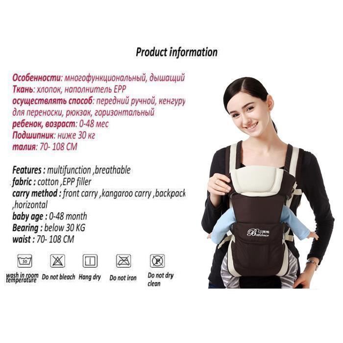 Marsupio ergonomico CODREAM - Marsupio - Nero - Da 0 a 36 mesi - Fino a 30 kg