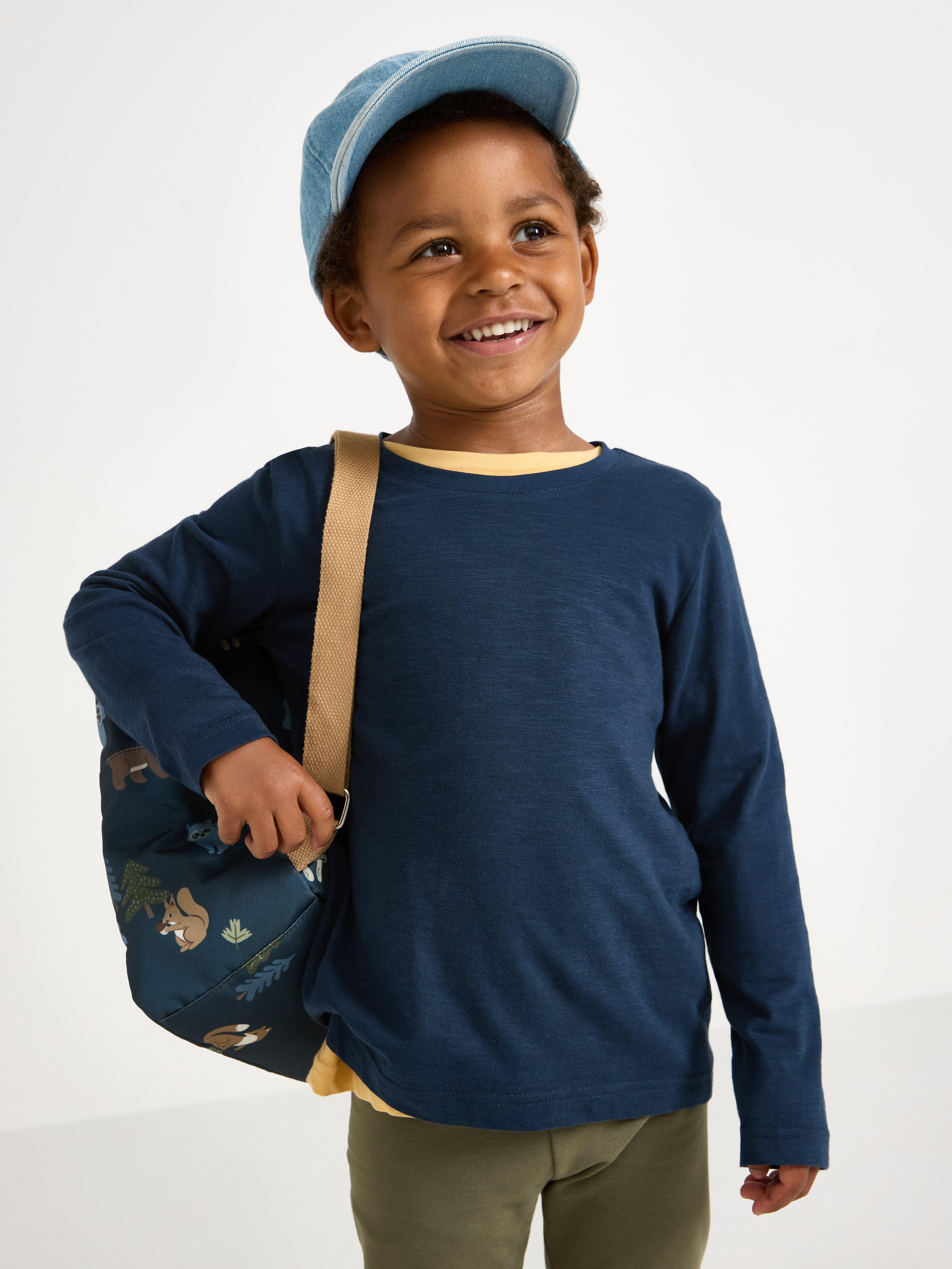Blusa de manga comprida azul-escura