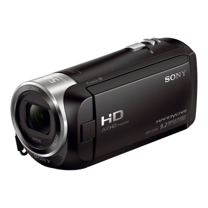 Sony Handycam HDR-CX240E Caméscope 1080p 2.51 MP 27x zoom optique Carl Zeiss carte Flash noir