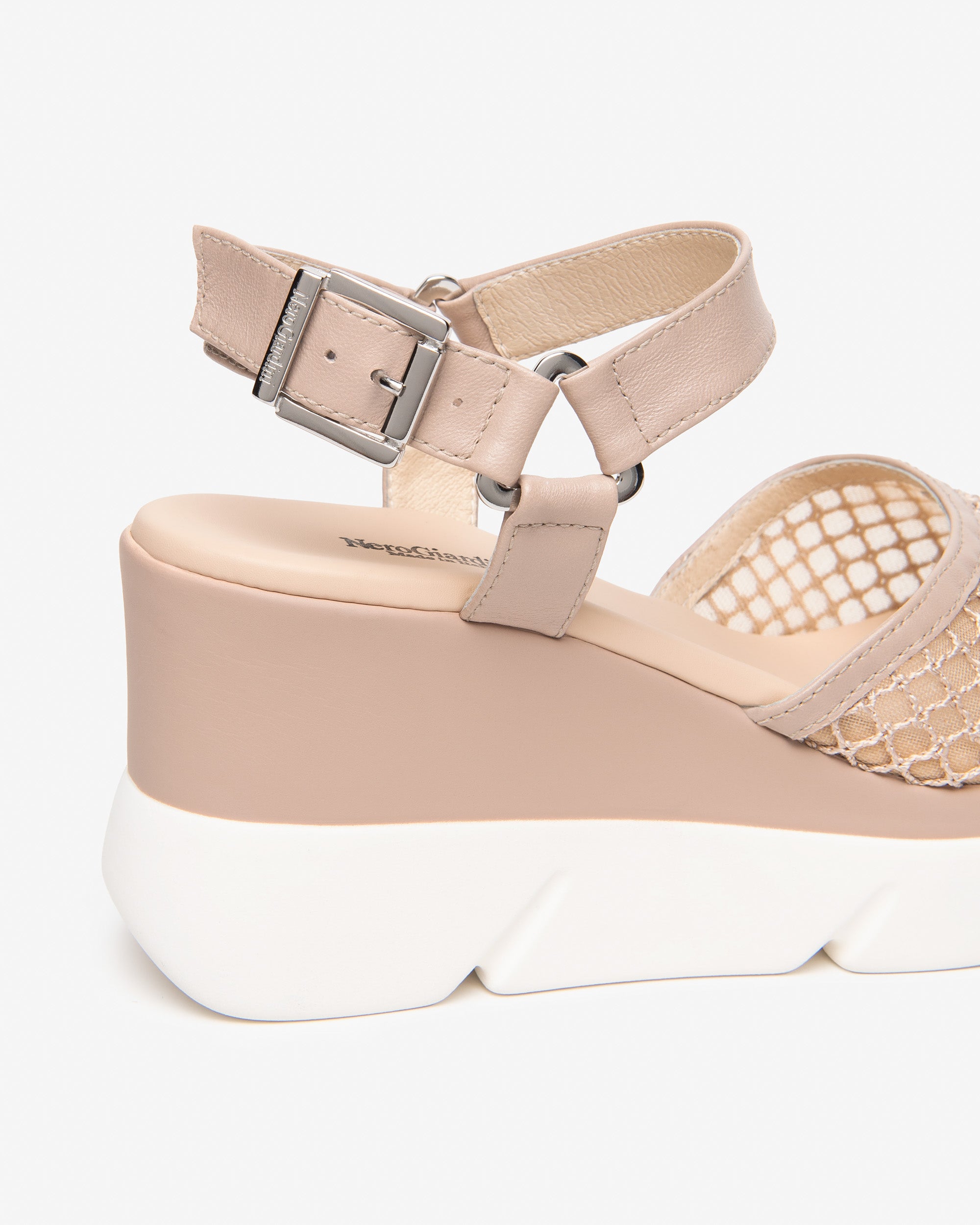  Damen-Sandalen aus Leder und Canvas