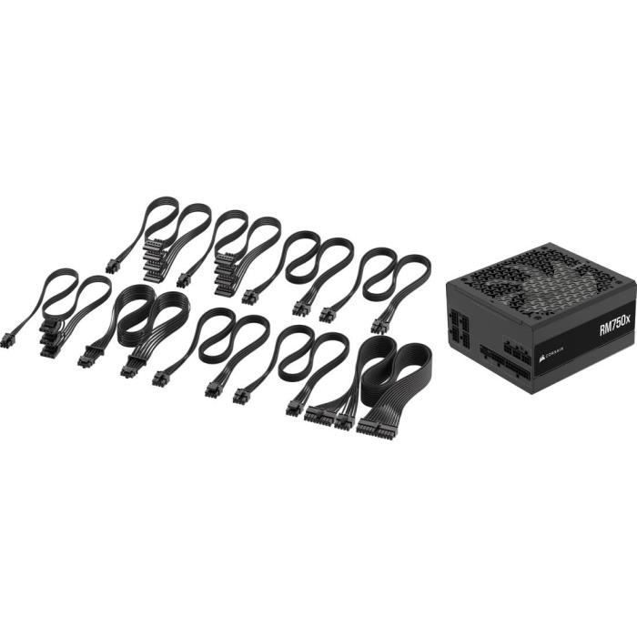 Alimentatore per PC - CORSAIR - RM750x Shift - 750 Watt - ATX 3.1 - PCIe 5.1 - Certificato Cybenetics GOLD - Alimentatore modulare Shifted