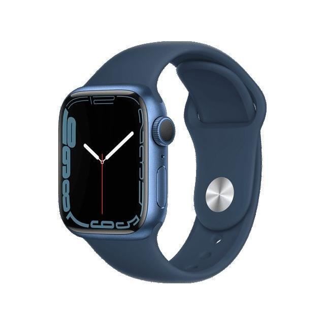 Apple Watch Series 7 GPS 41 - Aluminum Blue - Sport band Navy Blue - Refurbished - Excellent condition