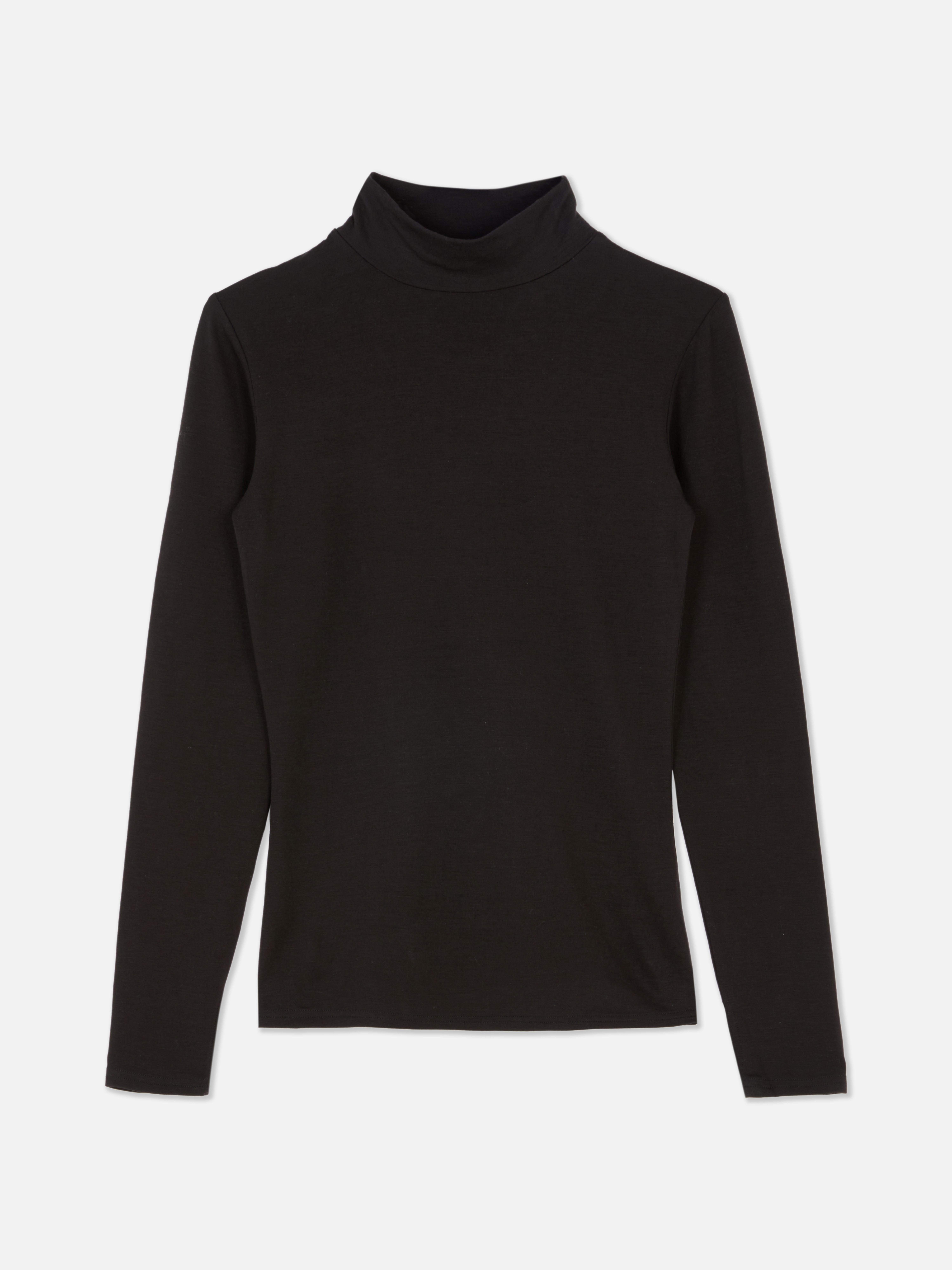 Thermoshirt mit hohem Kragen und langen Ärmeln, figurbetont