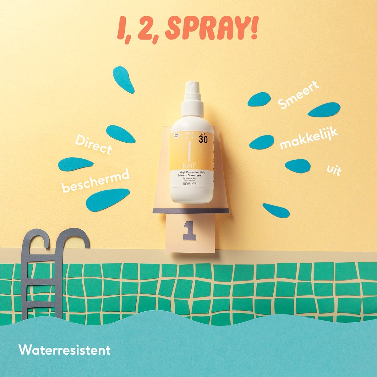 „Naif Sun Spray“ apsauginis purškiklis nuo saulės suaugusiesiems, SPF 30 – 100 ml