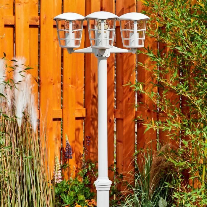 Luminária de chão para exterior - HOFSTEIN - Lalwori - Metal branco - Plástico transparente - IP44