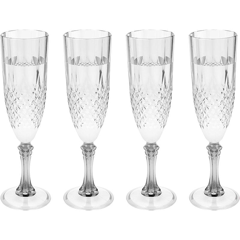 Cuisine Champagneglas 4-pack 22 cl plast kristallklar