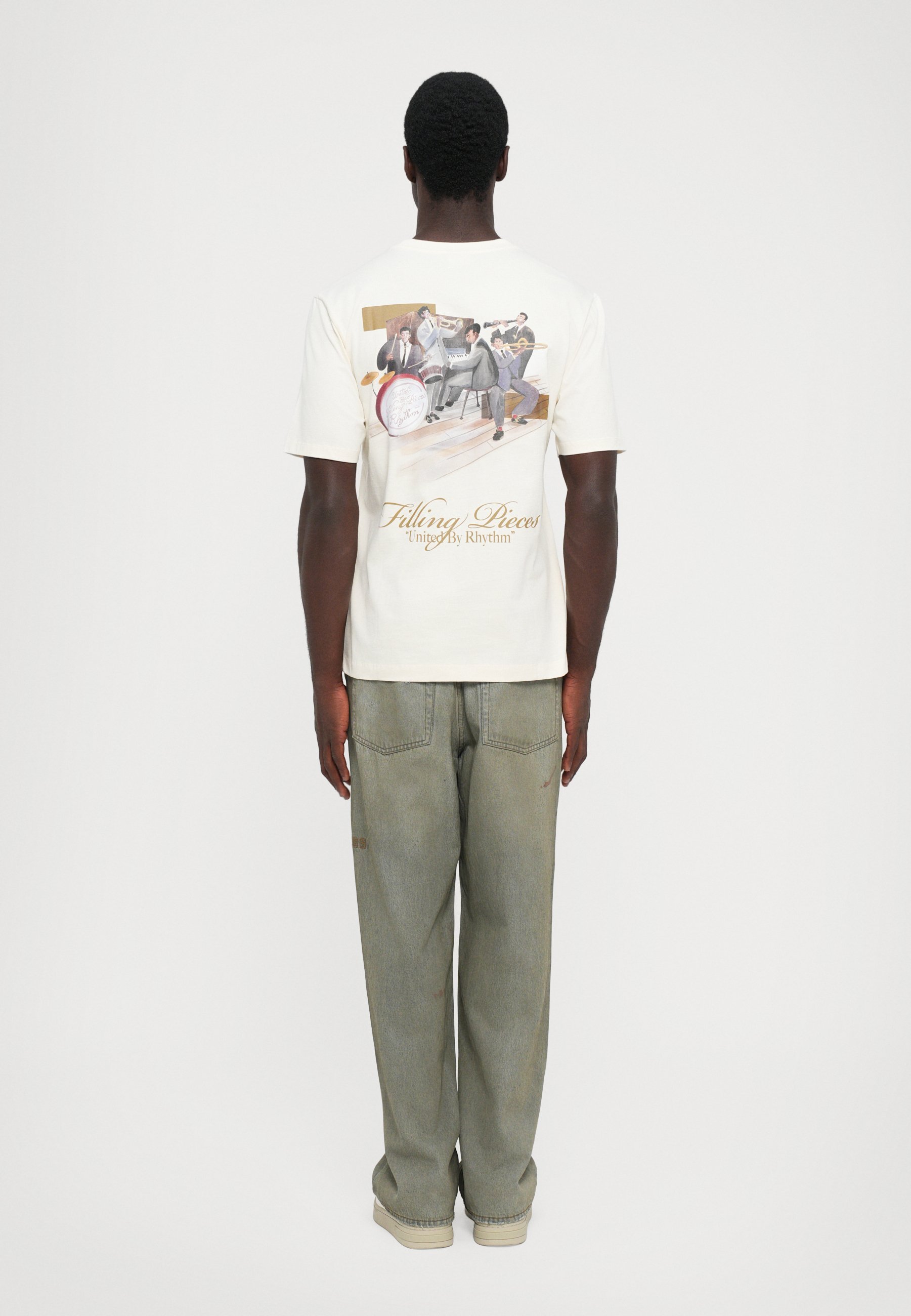 Filling Pieces BAND - T-shirt met print - antiek wit