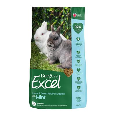 Burgess Excel Junior & Dwarf Rabbit Nuggets s mátou