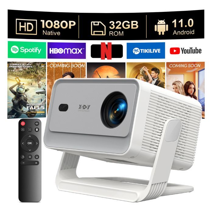 Videoprojecteur 4K WiFi6 Bluetooth5.4 25000 Lumens Projecteur ,1080P Full HD LED Video Auto Focus Keystone,avec iOS/Android/TV Stick
