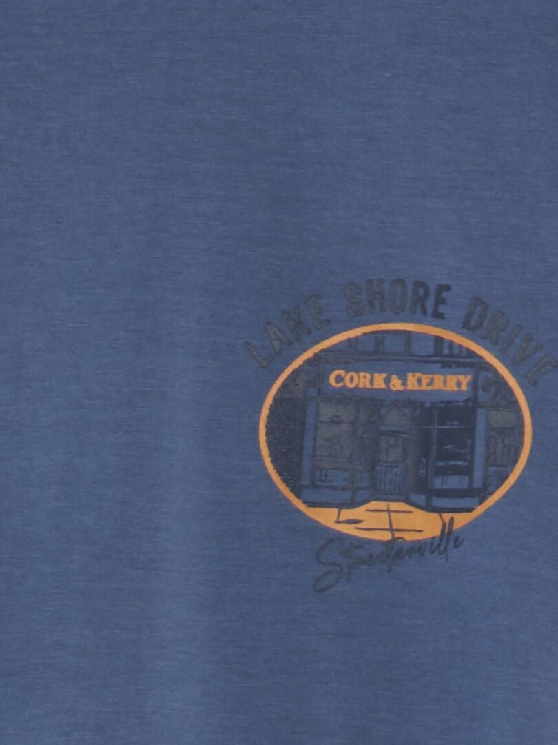 Bedrukt T-shirt - BLAUW