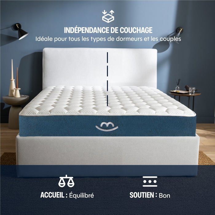 Hybrid foam and spring mattress 140x200cm thick 22cm - Mila - Morphea