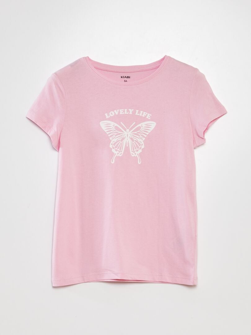 Camiseta estampada de manga corta - ROSA