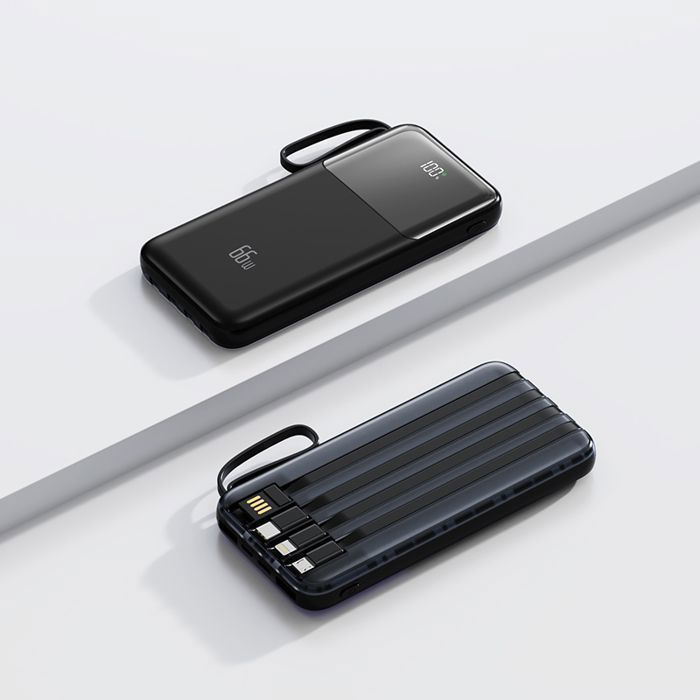 Batteria esterna Weuiortn® da 25000 mAh con ricarica rapida da 66 W e 4 linee dati, adatta a tutti i telefoni cellulari.