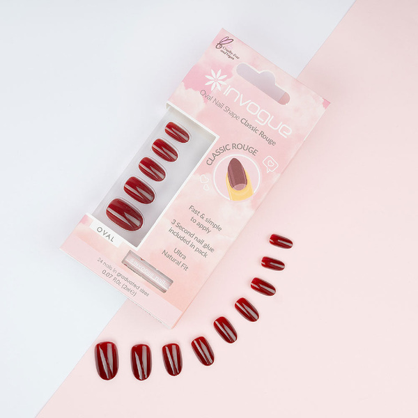 Invogue Classic Rouge -kynsilakka soikea - 24 kpl pakkaus