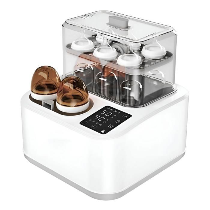 Flessenwarmer voor baby's, grote capaciteit, drogen, steriliseren, ontdooien, voedsel verwarmen, timer, 680 W