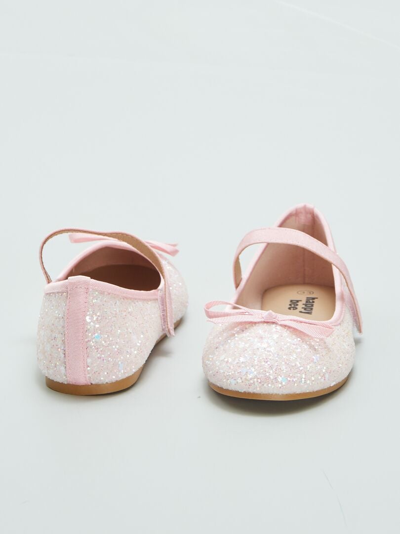 Bailarinas de lentejuelas con tacones bajos - ROSA