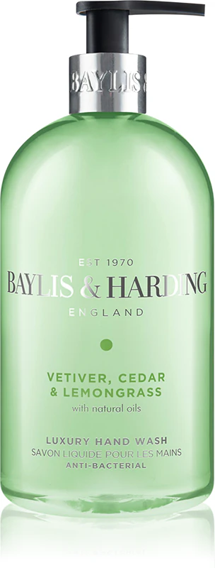 Sabonete líquido antibacteriano para as mãos Baylis & Harding com vetiver, cedro e capim-limão