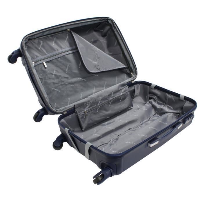 Maleta mediana Alistair - Colección Hierro - 4 ruedas - ABS ultrarresistente - Azul