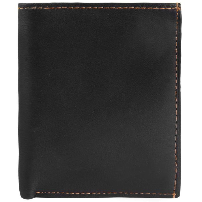 Men's wallet - Sedat - Black/brown sheepskin leather - Compact vertical format - 8 card slots