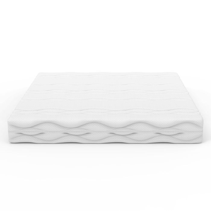 Spring mattress for adults, 180x200 cm, firmness H3, 20 cm thick, ergonomic 7 zones, foam, white