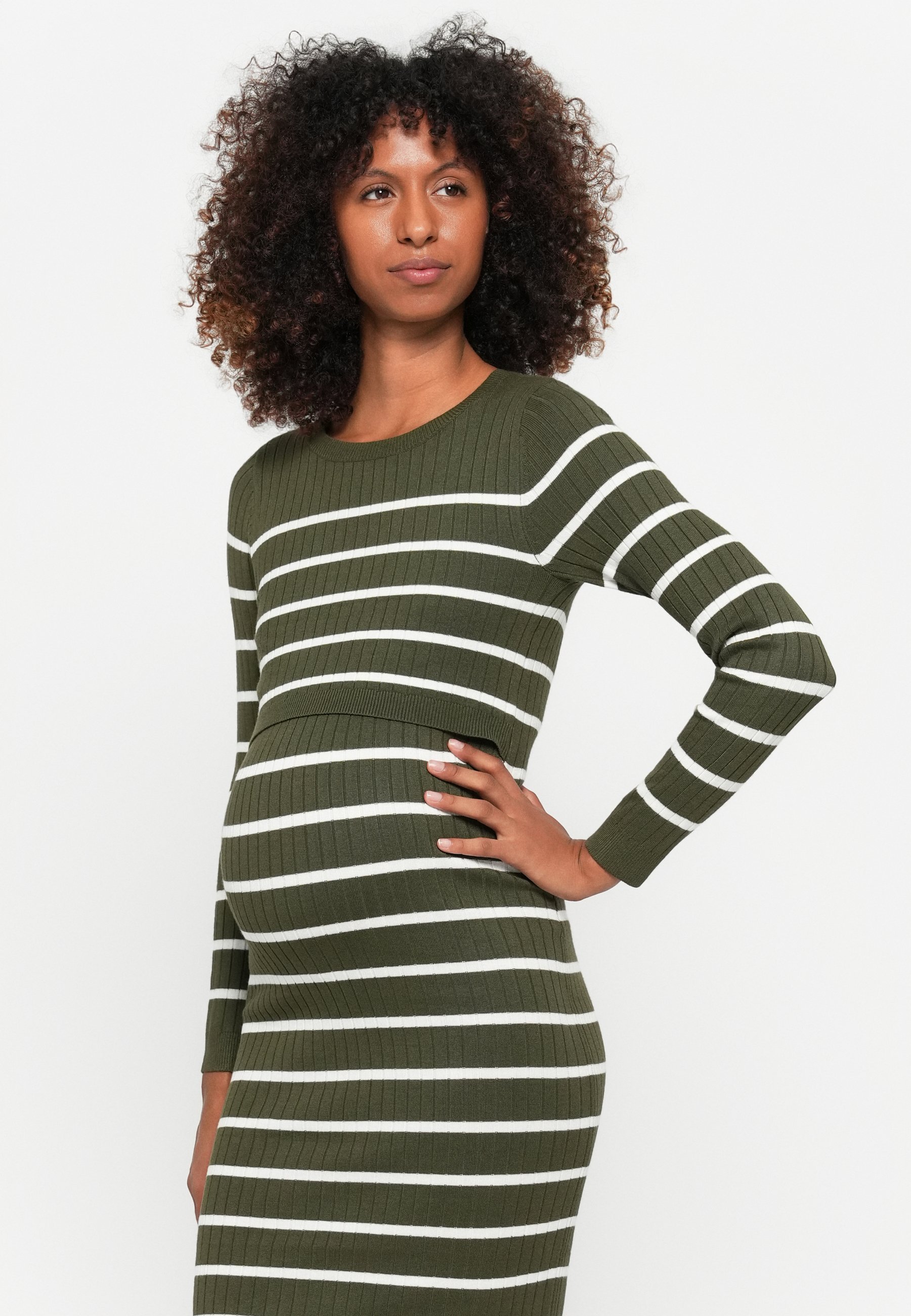 VESTIDO MAMALICIOUS MLNEWSIV DE JUNHO - Vestido jardineira - folha de uva/branco neve