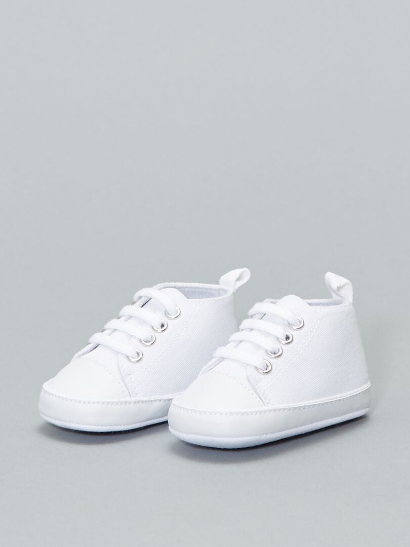 Hoge canvas sneakers - wit