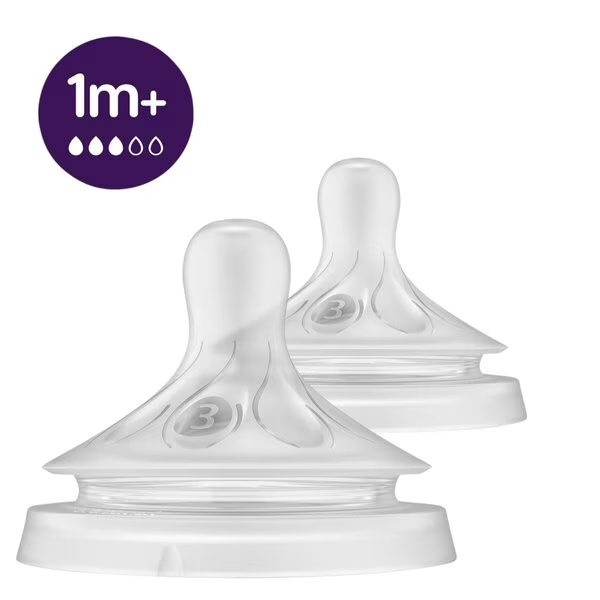 Philips Avent SCY963/02 dude za bočicu s refleksom sisanja, 1 m+ Speed 3 Natural<br>2 komada