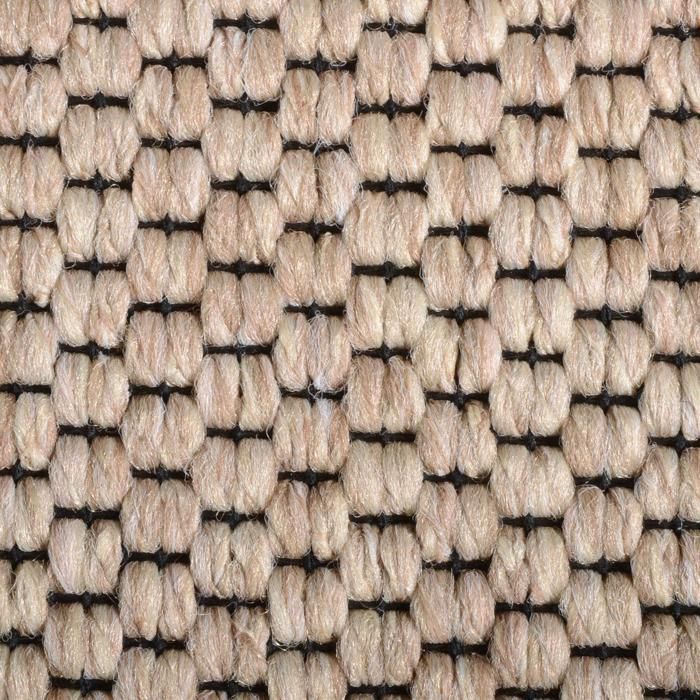 Alfombra de pasillo Kalkutta con aspecto de sisal, color beige, 200 x 50 cm