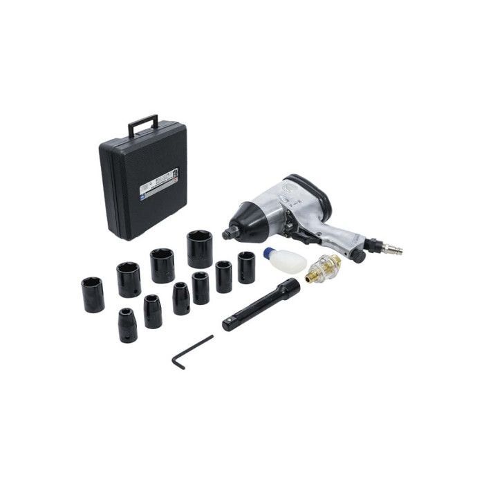 Avvitatore pneumatico a impulsi - BGS - 312 Nm - 16 pezzi - Valigetta con accessori - Acciaio