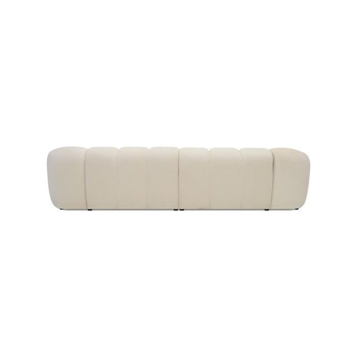 LORELIA 4-seater corner sofa with soft-touch beige velvet fabric - 305 cm