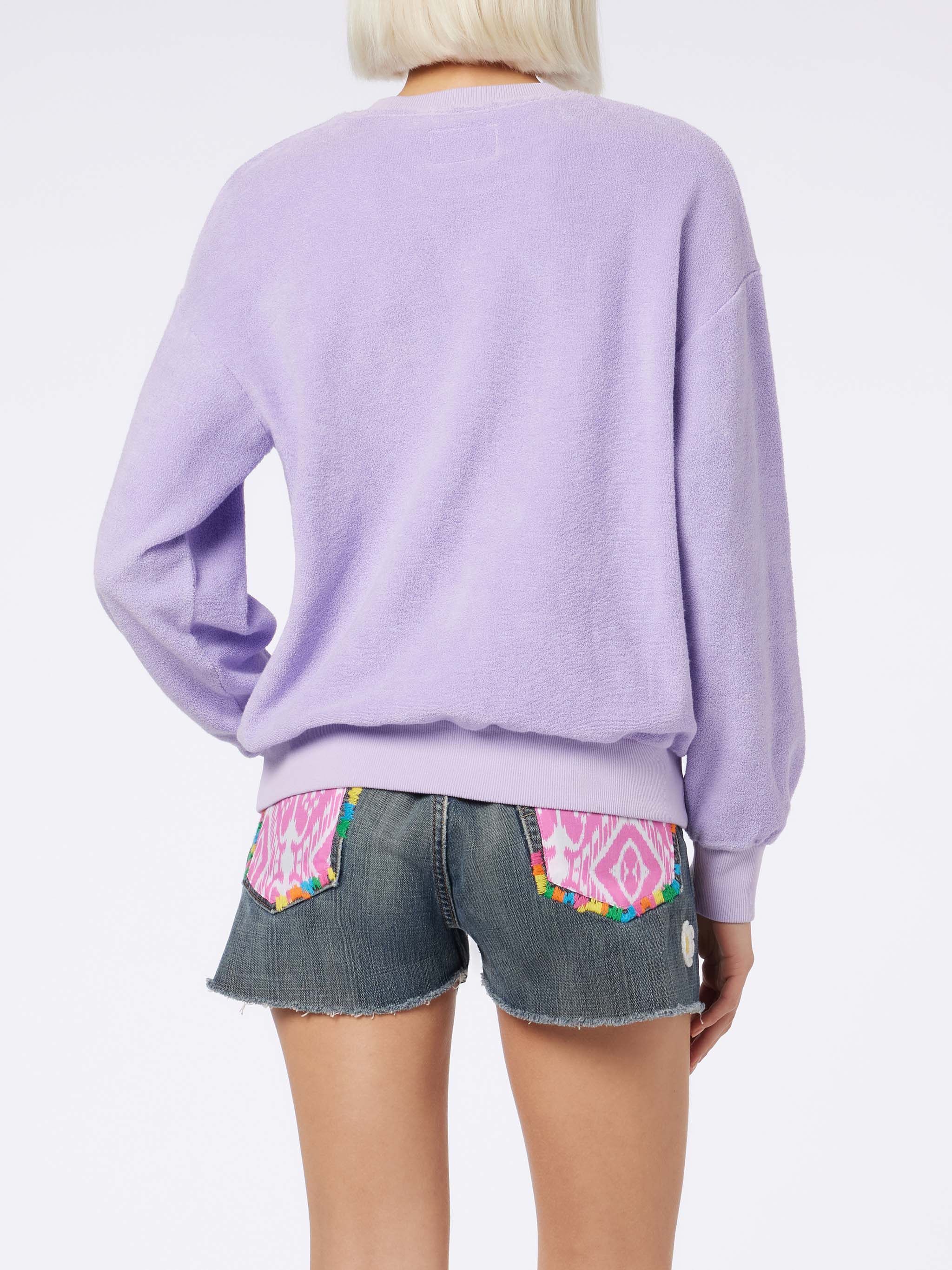Stardust Damen-Sweatshirt aus lilafarbenem Baumwollfrottee