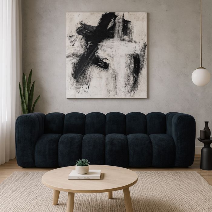 GABY – 3-Sitzer-Sofa in schwarzem Stoff